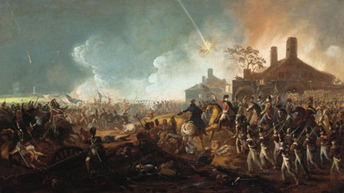 The Duke of Wellington at la Haye Sainte. The Battle of Waterloo. Artist: Sadler, William (1782-1839)