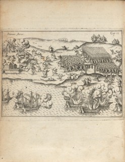 Buenos Aires (From Vera historia... by Ulrich Schmidel), 1599. Artist: Anonymous