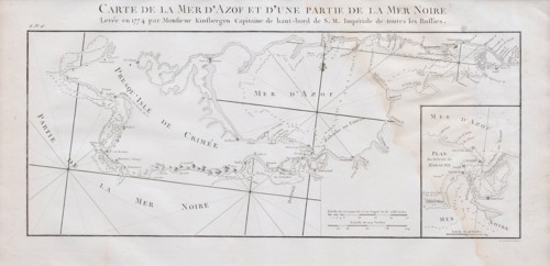 Map of the Crimea and the Sea of Azov, 1774. Artist: Kinsbergen, Jan Hendrik van (1735-1819)