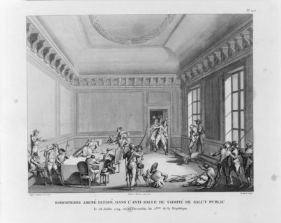 The Arrest of Robespierre on 27 July 1794, 1794. Artist: Berthault, Pierre Gabriel (1748-1819)