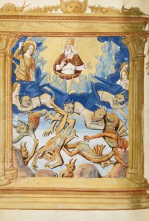 The Fall of Lucifer. From Book of Hours, c. 1500. Artist: Anonymous