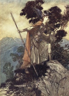Brunhilde. Illustration for The Rhinegold and The Valkyrie by Richard Wagner, 1910. Artist: Rackham, Arthur (1867-1939)