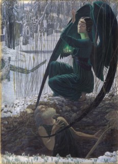 The Death of the Grave Digger (La mort du fossoyeur), 1895-1900. Artist: Schwabe, Carlos (1866-1926)