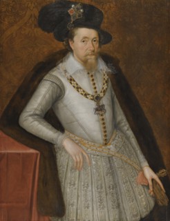 Portrait of King James I of England (1566-1625), Early 17th century. Artist: De Critz (Decritz), John, the Elder (1551/2-1642)
