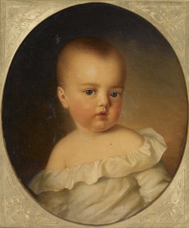 Portrait of Maria Theresa of Austria-Este (1849-1919) as child, 1850. Artist: Einsle, Anton (1801-1871)
