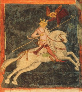 King Wladyslaw II. Jagiello. Fresco in the Trinity Chapel in Lublin, Early 15th century. Artist: Anonymous