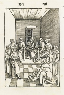 Jewish Oath (From the Laienspiegel, Augsburg), 1509. Artist: Tengler, Ulrich (ca 1441-1521/22)