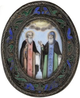 Saints Dimitry of Rostov and Ignatius Brianchaninov. Artist: Russian icon