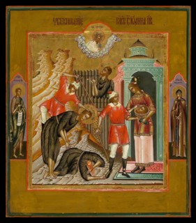 The Beheading of Saint John the Baptist, 19th century. Artist: Russian icon