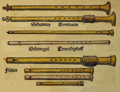 Illustration from Musica getutscht by Sebastianus Virdung, 1511. Artist: Virdung, Sebastian (1465-?)