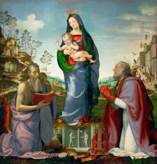 Madonna and Child with Saints James and Zenobius, 1506. Artist: Albertinelli, Mariotto (1474-1515)