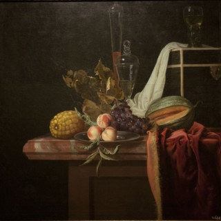 Still life with glass and fruits, ca 1675. Artist: Fromantiou, Henri de (c. 1633/34-after 1693)