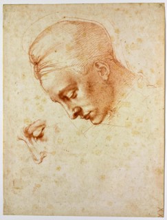 Study to the head of Leda, ca 1530. Artist: Buonarroti, Michelangelo (1475-1564)