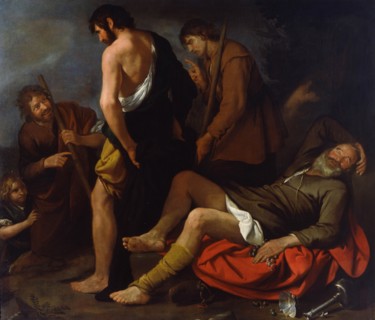 Drunkenness of Noah, 1630-1640. Artist: De Ferrari, Giovanni Andrea (1598-1669)