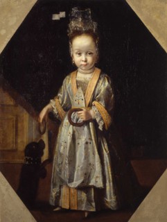 Portrait of little girl with puppy. Artist: Cittadini, Pierfrancesco (1616-1681)