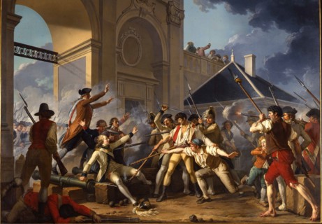 The heroic courage of the young Désilles, August 31, 1790, in the Nancy Affair, 1794. Artist: Le Barbier, Jean-Jacques-François (1738-1826)
