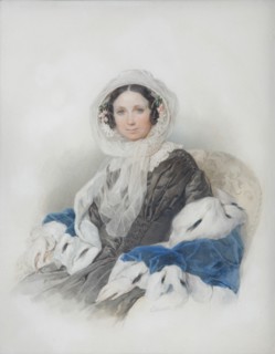 Portrait of Yelena Fyodorovna Ryumina (1800-1874), 1846. Artist: Sokolov, Pyotr Fyodorovich (1791-1848)