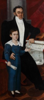 Portrait of Konstantin Rogal-Levitsky with Son Philipp, c. 1830. Artist: Anonymous
