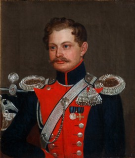 Portrait of a staff captain of 3rd Elisavetgrad Hussar Regiment, 1837. Artist: Anonymous