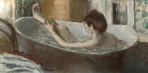 Woman in her Bath, Sponging her Leg, 1883-1884. Artist: Degas, Edgar (1834-1917)