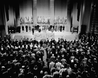 The 16th Plenary Assembly of the founding conference of the United Nations at the Opera House of San Artist: Anonymous