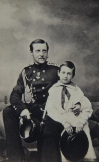 Portrait of Grand Duke Constantin Nikolaevich of Russia (1827-1892) with son Nicholas Constantinovic Artist: Levitsky, Sergei Lvovich (1819-1898)