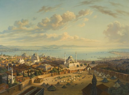 Constantinople from the Fire Tower of Beyazit. Artist: Sattler, Hubert (1817-1904)