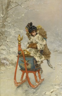 The Sleigh Ride. Artist: Kaemmerer, Frederik Hendrik (1839-1902)