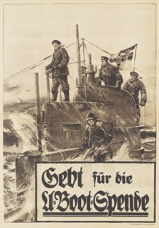 Give to the Submarine Donation. Poster, 1917. Artist: Stöwer, Willy (1864-1931)