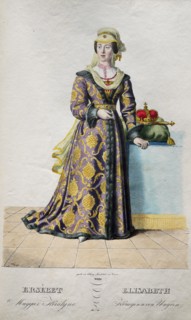 Elizabeth of Luxembourg (1409-1442), Queen of Bohemia, 1828. Artist: Kriehuber, Josef (1800-1876)