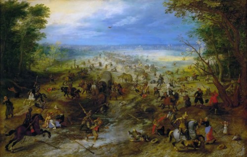 Attack On A Wagon Train, c. 1612. Artist: Vrancx, Sebastiaen (1574-1647)