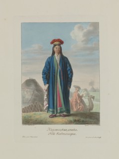 Kalmyk girl. From Les peuples de la Russie, 1812. Artist: Korneev (Karneev), Yemelyan Mikhaylovich (ca 1780-after 1839)