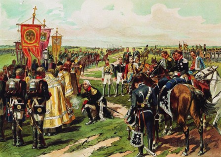 Marschall Mikhail Kutuzov before the Battle of Borodino, 1912. Artist: Samokish, Nikolai Semyonovich (1860-1944)