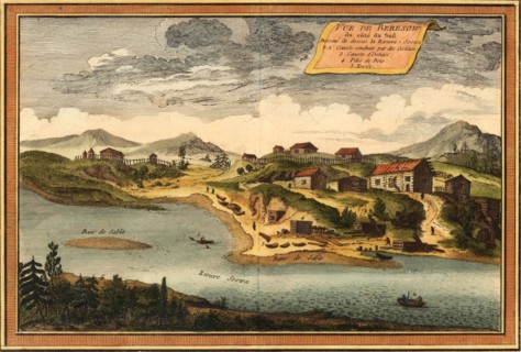 View of Beryozovo from the Sosva River, 1760. Artist: Bellin, Jacques Nicolas (1703-1772)