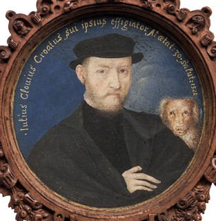 Self-Portrait with dog, 1528. Artist: Clovio, Giulio (1498-1575)