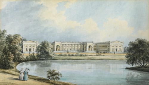 View of Alexander Palace in Tsarskoye Selo, 1839. Artist: Chernetsov, Nikanor Grigoryevich (1805-1879)