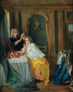 Madame Geoffrin at her toilet. Artist: Lancret, Nicolas (1690-1743)