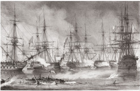 The Naval Battle of Navarino on 20 October 1827, 1828. Artist: Reinagle, George Philip (1802-1835)