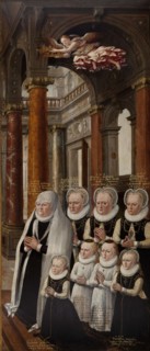 The Family of Julius of Brunswick-Lüneburg and Hedwig of Brandenburg. Wing of the Epitaph-altarpiece Artist: Vredeman de Vries, Hans (Jan) (1526-1606)