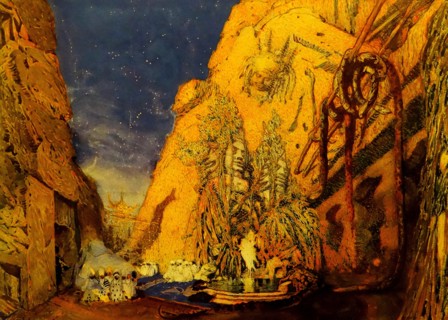 Stage design for the Ballet Blue God by R. Hahn, 1911. Artist: Bakst, Léon (1866-1924)