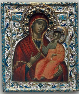 The Theotokos of Tikhvin, End of 17th century. Artist: Russian icon