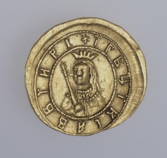 Gold coin of the regent Sophia Alekseyevna, Between 1682 and 1687. Artist: Numismatic, Russian coins