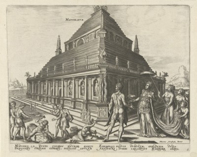 The Mausoleum at Halicarnassus (from the series The Eighth Wonders of the World), 1572. Artist: Galle, Philipp (Philips) (1537-1612)