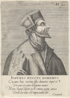 Portrait of John Hus, 1599. Artist: Hondius, Hendrik, the Elder (1573-1650)