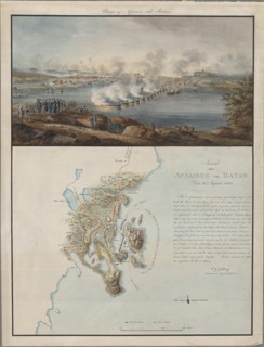 View and Map of the Affair at Ratan, on August 20, 1809, 1809. Artist: Gillberg, Carl Gustaf (1774-1855)