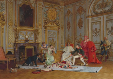 Napoleon Planning his Coronation. Artist: Vibert, Jehan-Georges (1840-1902)