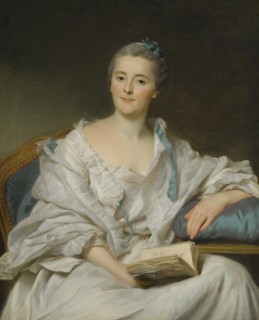 Portrait of Marie-Françoise Julie Constance Filleul, Marquise de Marigny with a book. Artist: Roslin, Alexander (1718-1793)