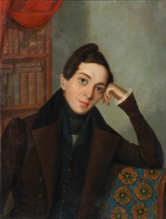 Portrait of the poet Yevgeny Abramovich Baratynsky (1800-1844), 1820s. Artist: Anonymous