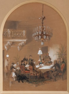 Vonlyarlyarsky' Salon in Vonlyarovo, 1855. Artist: Mikeshin, Mikhail Osipovitsch (1835-1896)