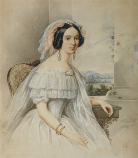 Portrait of Alexandra Smirnova-Rosset (1809-1882), 1844. Artist: Alexeyev, Nikolai Mikhailovich (1813-1880)